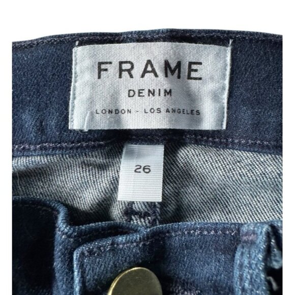 FRAME Denim Womens Sz 26 Le High Skinny Jeans Raw Hems in Swank Wash - Picture 4 of 10